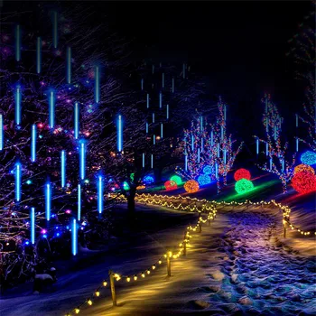 

0.3m 144LED 8 Tubes Meteor Shower Solar String Light for Wedding Christmas Lighting Home Backyard Restaurant Decor Lamp