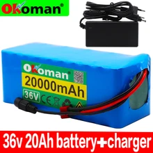 36V аккумулятор 10S4P 20Ah аккумулятор 500W аккумулятор высокой мощности 42V 20000mAh электровелосипед Электрический велосипед BMS+ 42v зарядное устройство