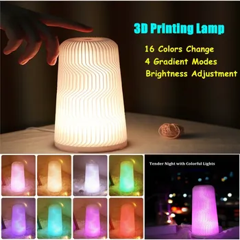 

2021 New 3D Printing Lamp Creative 16 Colors Change Atmosphere Lamp Tablelamp with 4 Gradient Modes