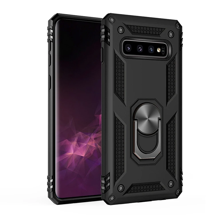 Для samsung Galaxy S10 S9 S8 Note 10 Plus S7 чехол, военный класс 15 футов. Защитный чехол с магнитной подставкой и креплением для автомобиля - Цвет: Black