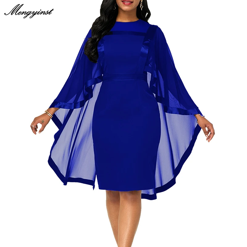

Summer Beach Dress Women 2020 Casual Plus Size 5XL Slim Patchwork Mesh Office Bodycon Dresses Vintage Elegant Sexy Party Dresses