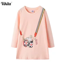 VIKITA/Детские платья для девочек; vestidos; г.; осенняя одежда для маленьких девочек; костюм; платья для девочек с сумкой; платье принцессы для малышей