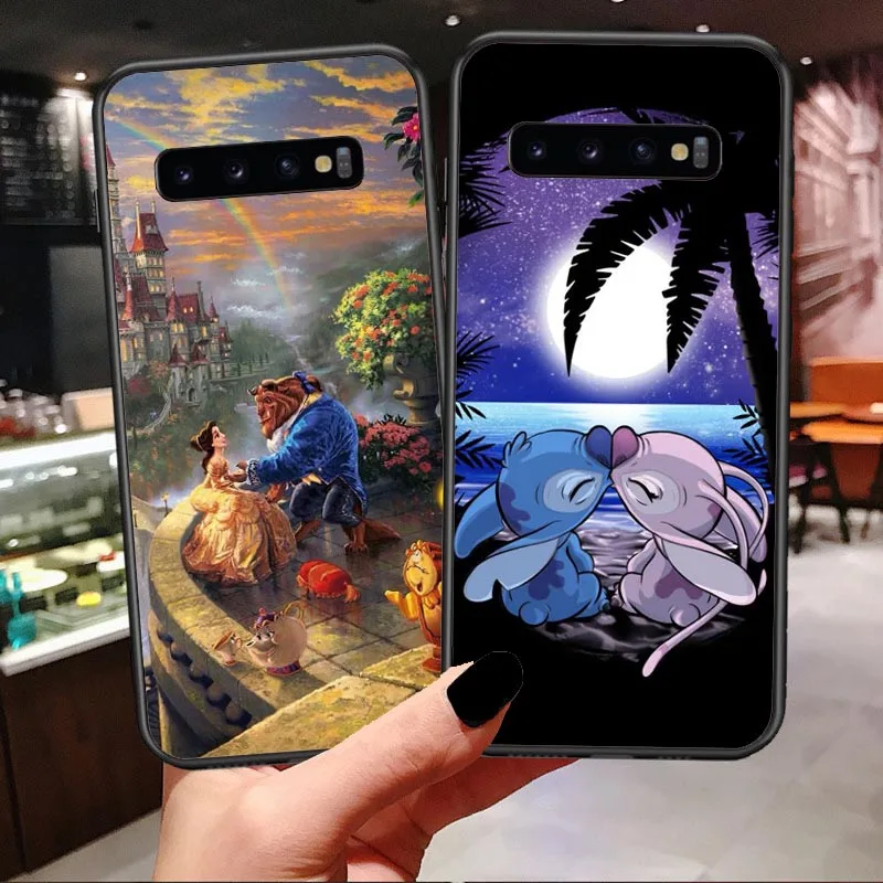 

Cute cartoon Disneys Stitch Beauty and the beast Soft Phone Case For Samsung Galaxy S7 Edeg S8 S9 Plus S10 Lite S10 Plus Note 9