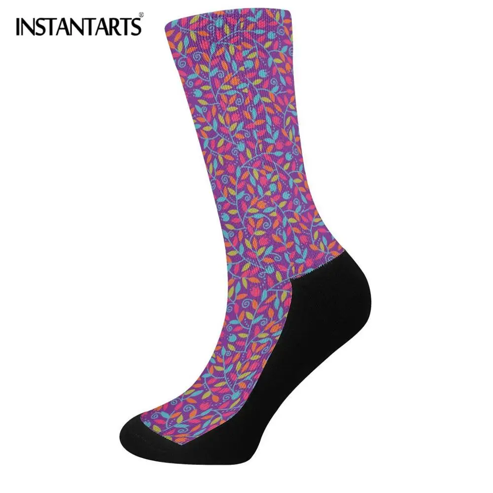 INSTANTARTS, зимние женские и мужские носки, открытый футбольный носок, лист, велосипедные носки, походные, для бега, спортивные носки - Цвет: HML047Z79