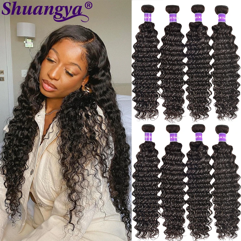 

Peruvian Deep Wave Bundles 100% Remy Human Hair Extension Natural Color 8-30 Inch 3 Bundles Deep Wave Weaves For Black Women