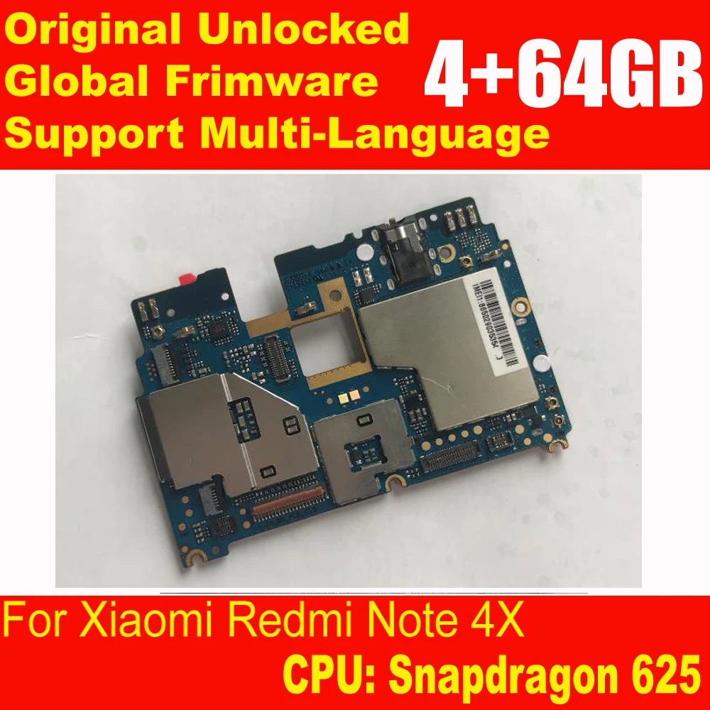 Оригинальная рабочая материнская плата для Xiaomi Redmi Note 4X note 4 глобальная версия + 64