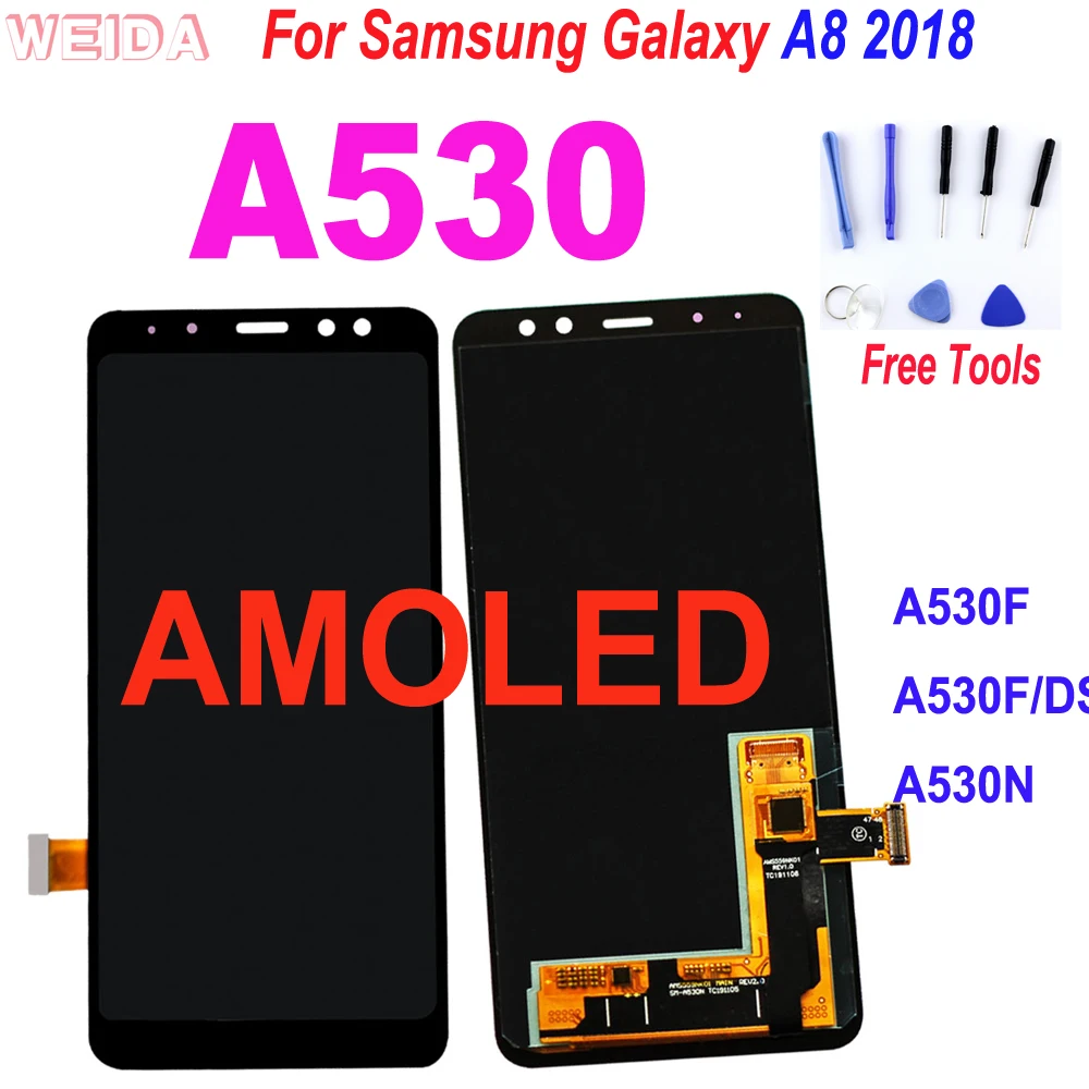 ЖК-дисплей AAA + A530 для Samsung Galaxy A8 2018 A530F сенсорный экран дигитайзер в сборе A530F/DS A530N