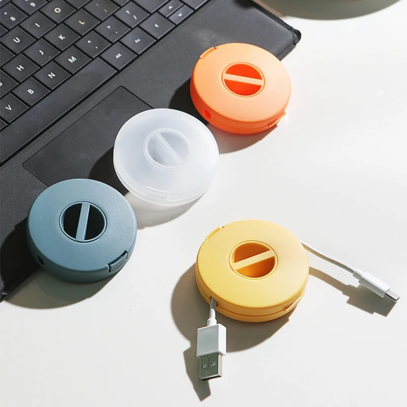 

1PC Simple Headphone Storage Box Portable Data Cable Organizer Home Office PP Plastics Storage Case