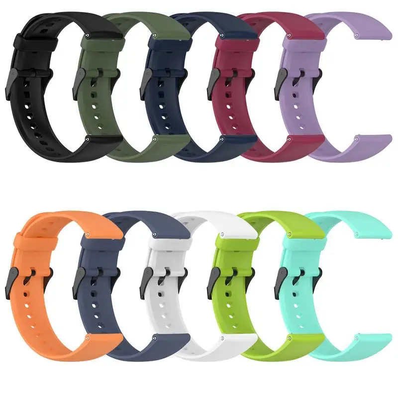 20mm 22mm Silicone watch strap For Samsung Gear S3/Active2/Huawei GT2 /Amazfit bip/Fossil Q/POLAR ignite Vantage M2 wristband