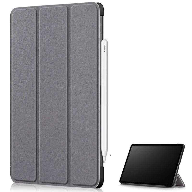 

Soft Protective Case For IPad Pro 11 Inch 2018 Case With Pencil Holder Smart PU Leather Trifold Stand PC Hard Back Cover 2yw