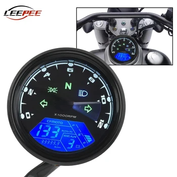 

LEEPEE Motorcycle Accessories Speedometer Panel LED Digital Tachometer Fuel Meter Dial Odometer Multi Function Night Vision