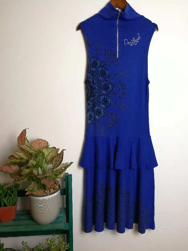 Испанское модное трикотажное платье без рукавов - Цвет: 16