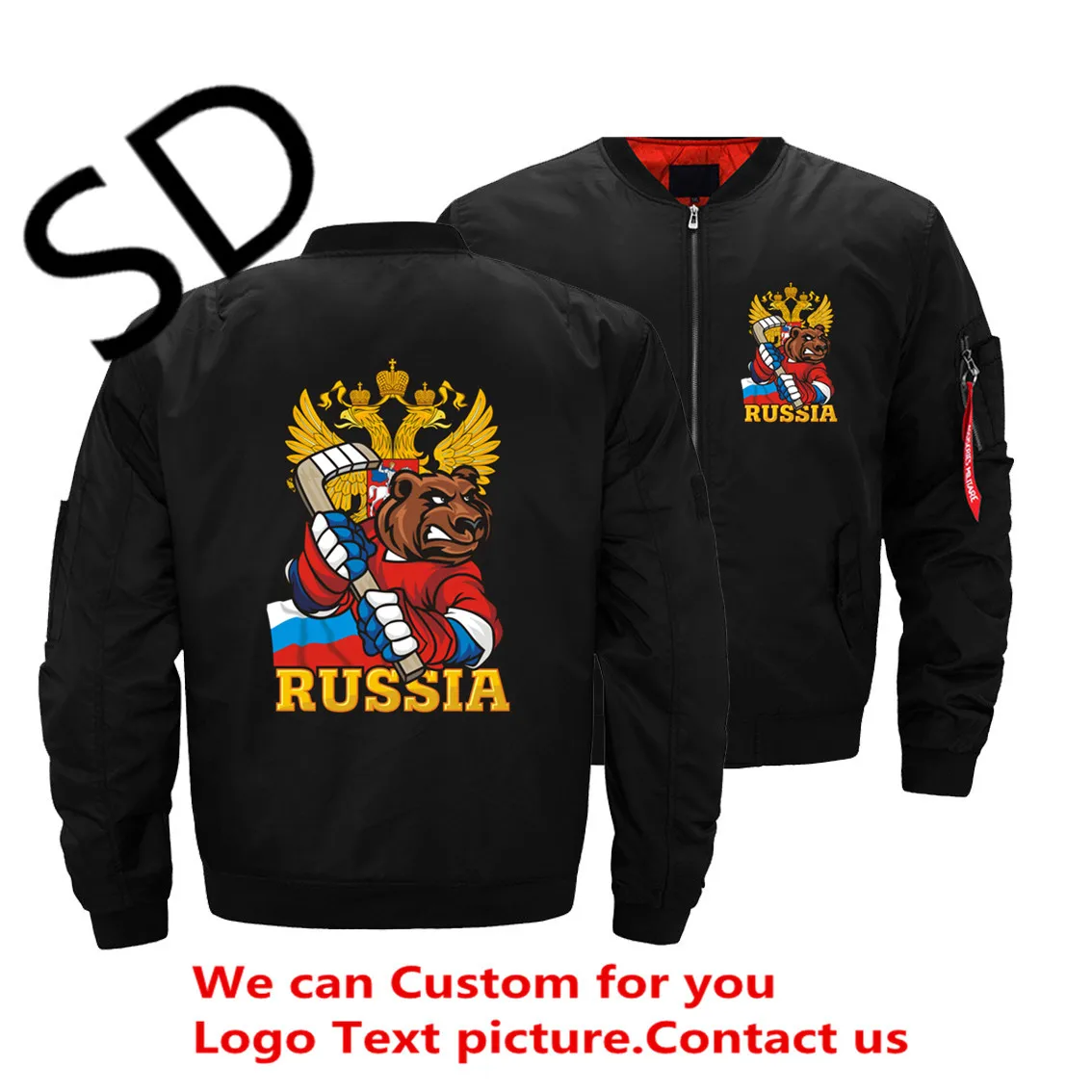 

Russian Hockeys Bear Mens Russia Bomber Jacket Fashion Military Motorcycle Jackets Men Flight Ma-1 Pilot Air Force Brand Coat