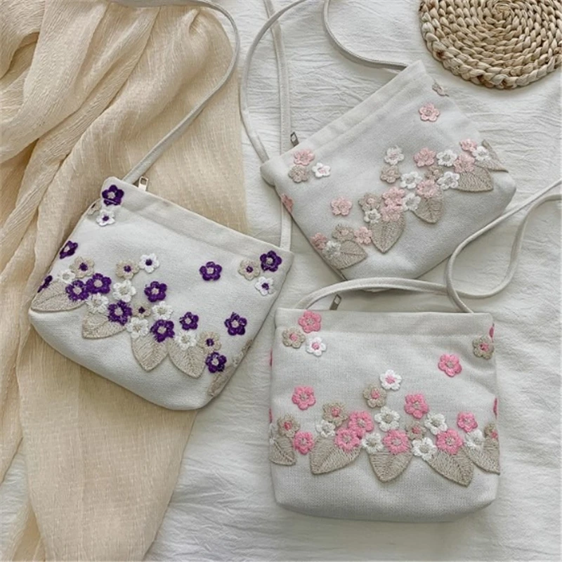 Mori Girl диагональная маленькая сумка в древнем стиле Hanfu холст Фея маленькая легкая сумка портативное изменение кружева хранение мобильных телефонов