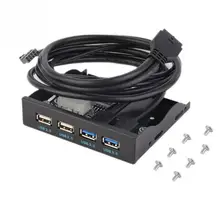 60 см кабель адаптер Профессиональный Plug Play расширительный концентратор многофункциональная Передняя панель 4 порта USB флоппи-отсек компьютерные аксессуары