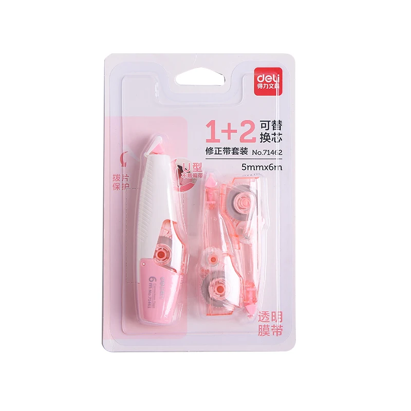 Mohamm 2 + 1 5mm*6m White Out Correction Tape Pen with 2 Refills Set School Office Supplies Stationery correction tape,correction belt,correction strap