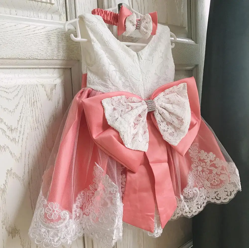 Vestido 3M-24M para bebês recém-nascidos, vestido de princesa de renda,  vestido de aniversário, fantasia de Halloween, vestido de festa infantil,  Rosa, 24 meses