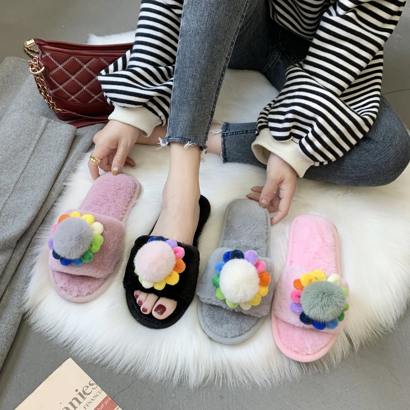 

Cute Non-slip new winter home slippers women slippers keep warm comfortable floor ladies plush indoor slippers