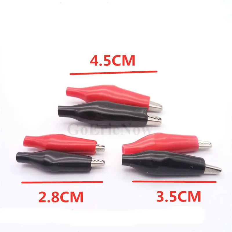 500 pcs 5A Crocodile Battery Test Lead Clips 2.8cm 3.5cm 4.5cm Charging Power Alligator Clamp Red &amp Black | Обустройство дома