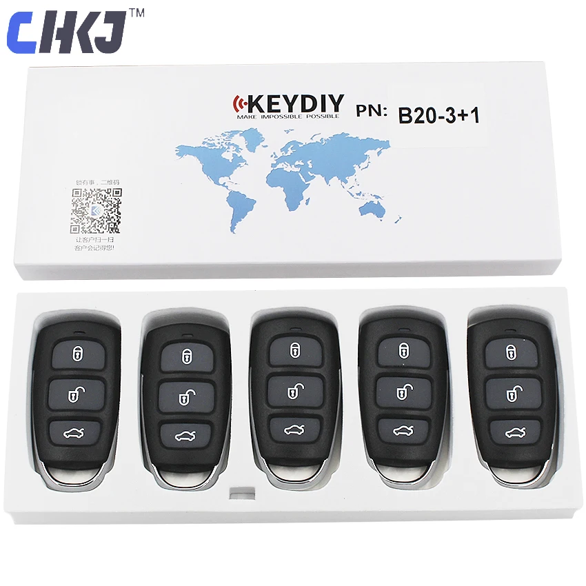 Оригинальный ключевой программатор CHKJ KD B Series B20 5 шт./лот 3 + 1 кнопки для KD900 URG200 Mini