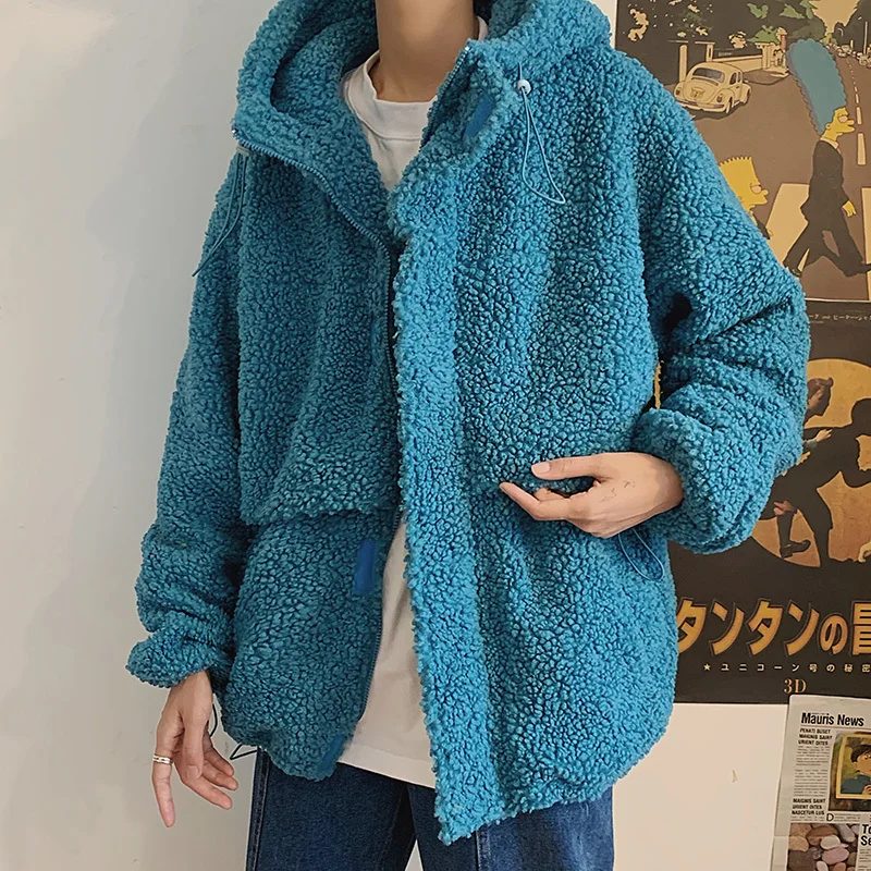 

Winter Thickening Lamb Hair Jacket Men's Warm Thick Parka Men Fashion Hooded Coat Man Casual Cotton Jacket Male Clothes M-2XL