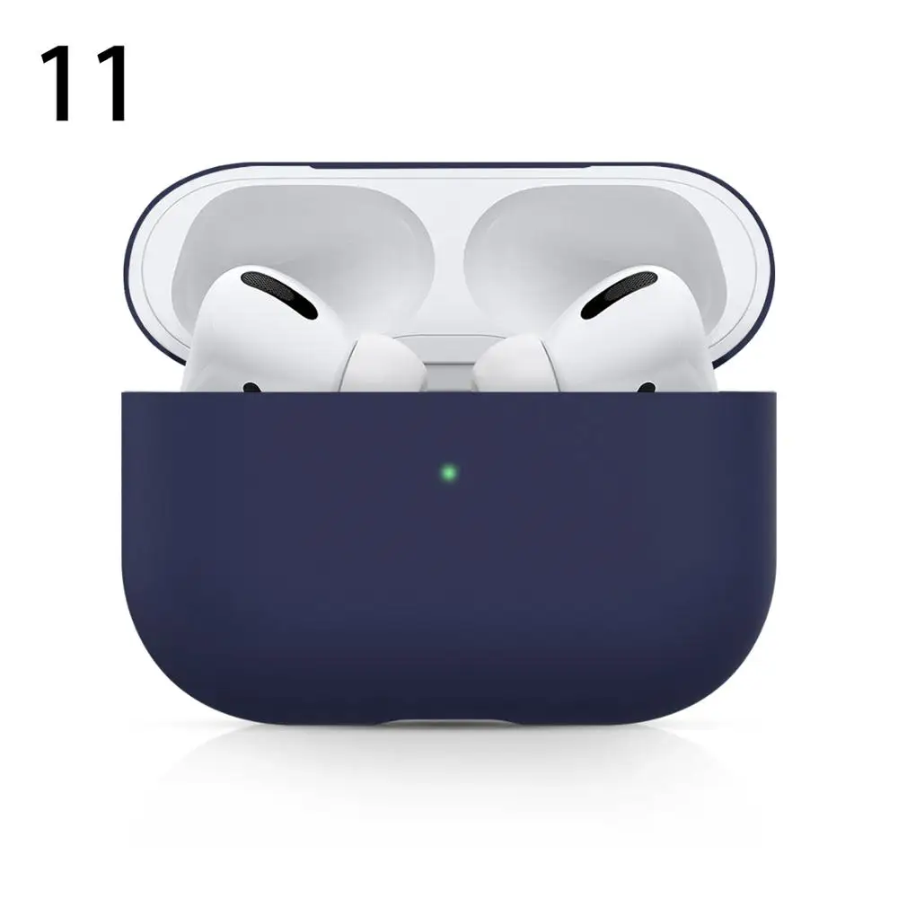 11.Blue Grey Силиконовый чехол для наушников для Apple Airpods Pro Чехол для AirPods 3 bluetooth беспроводная зарядная коробка для Airpods защитный чехол - Цвет: 11.Blue Grey