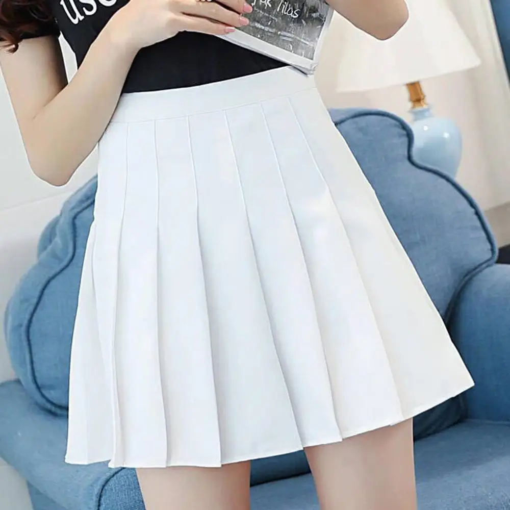Girls Women High Waist Pleated Mini Skirt Slim Casual Tennis uniform Fashion mujer Solid Vogue Dropship#0710 |