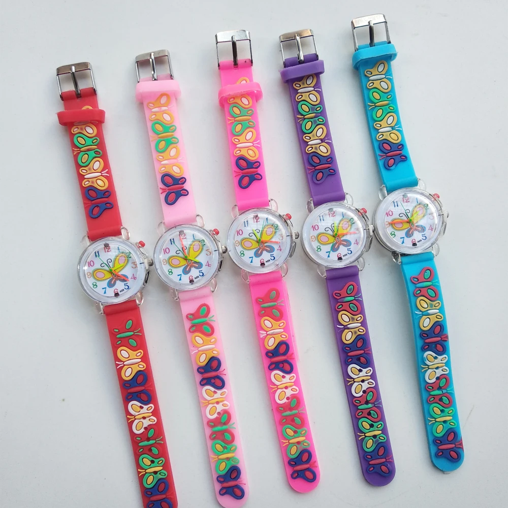 Colorful Flash Light Large Butterfly Dial Kids Watches Electronic Children Watch Girls Birthday Party Gift Boys Clock Wristwatch