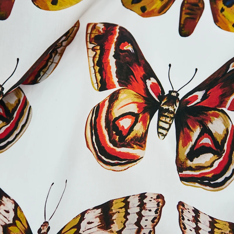 

Colorful Butterfly Pure Cotton Fabric For Dress Платье Tissus Au Mètre Telas Por Metro Sewing Ткань Для Шитья Vestidos Coton Diy