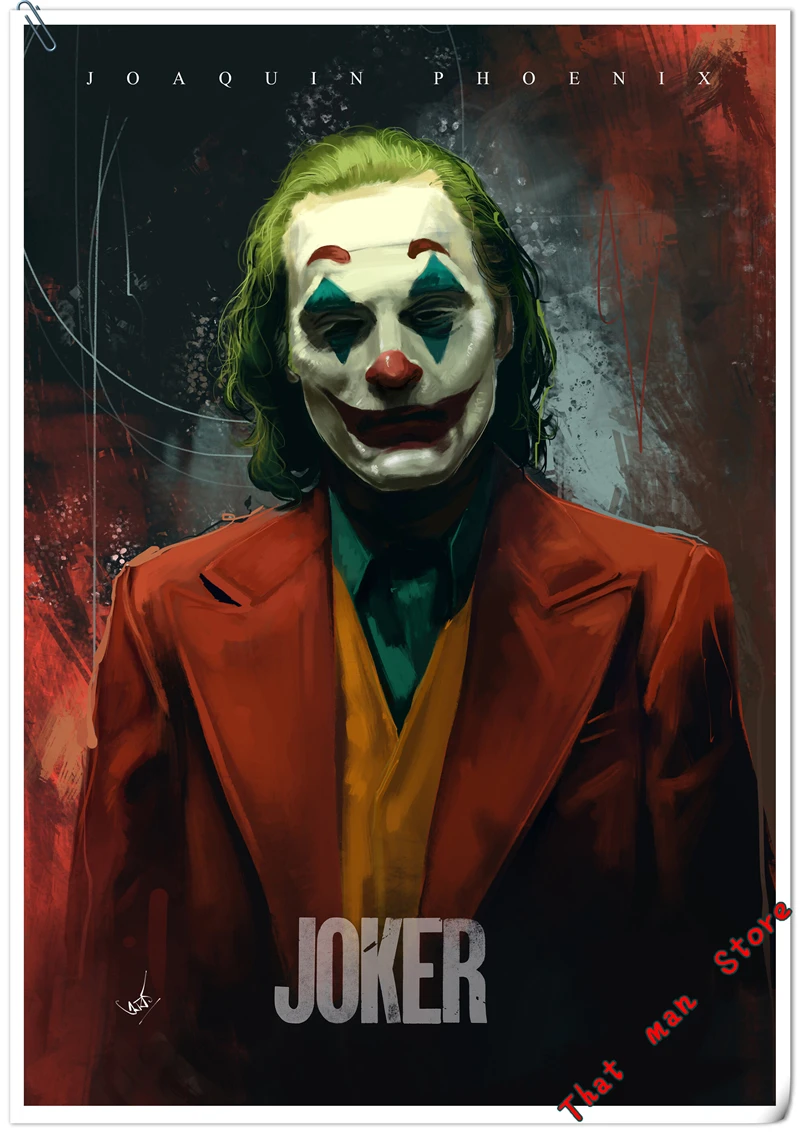 Joker домашний плакат ясное изображение клоун наклейки на стену украшение дома высококачественный рисунок белая мелованная бумага домашний арт бренд