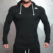 Новая мужская спортивная куртка пальто молния с капюшоном куртки для бега Мужская спортивная одежда тренировка спортивная куртка толстовки мужские