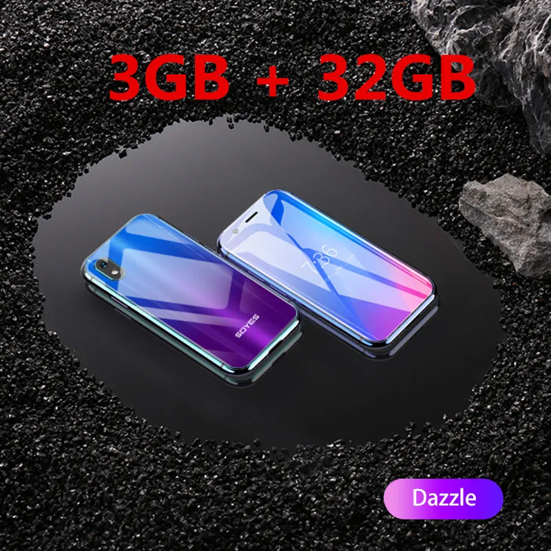 Смартфон SOYES XS Mini 4G с поддержкой Google Play, 3 ГБ+ 32 Гб 2 Гб+ 16 ГБ, 3,0 дюйма, мобильный телефон на Android 6,0, разблокирован с двумя sim-картами - Цвет: Dazzle 32GB ROM