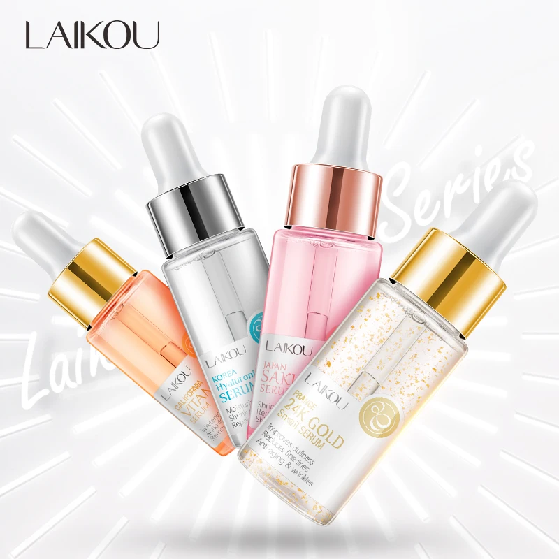 Laiko 4 Bottles Gold Snail Sakura Hyluronic Acid Vitamin C Serum Anti Aging Skin Whitening Japan Essential skin Care Face Serum Laiko 4 Bottles Gold Snail Sakura Hyluronic Acid Vitamin C Serum Anti Aging Skin Whitening Japan Essential skin Care Face Serum