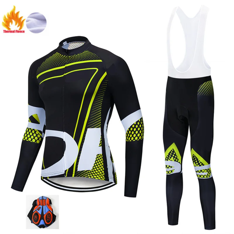 Winter Jersey Suit ORBEAING зимний термальный флисовый комплект одежды для велоспорта Майо Ropa Ciclismo Invierno MTB велосипедные майки велосипедная спортивная одежда - Цвет: Winter Jersey Suit