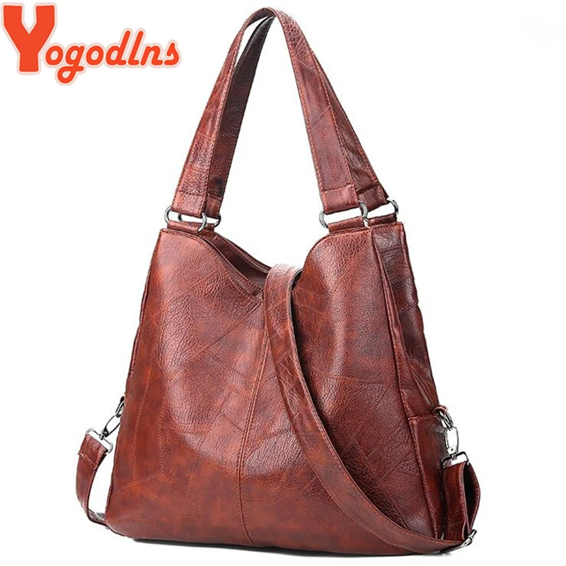

Yogodlns Retro Soft Women Crossbody Bags Luxury Vintage Brand Designer Shoulder Bags for Female Top-handle Casual Big Totes