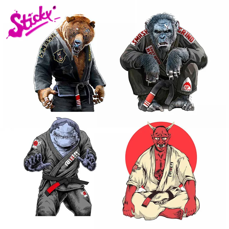STICKY Personality The Gentle Art of Jiu Jitsu Chimp Anime Car Sticker Decal Decor for RV Auto Motocross Racing Laptop Helmet | Автомобили
