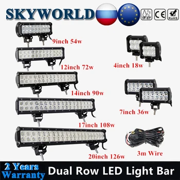 

2-Row Combo LED Bar Offroad 4" 7" 9" 12" 14" 17" 20" Spot Flood 12V LED Light Bar For Car Boat Truck SUV 4x4 ATV Led Work Light