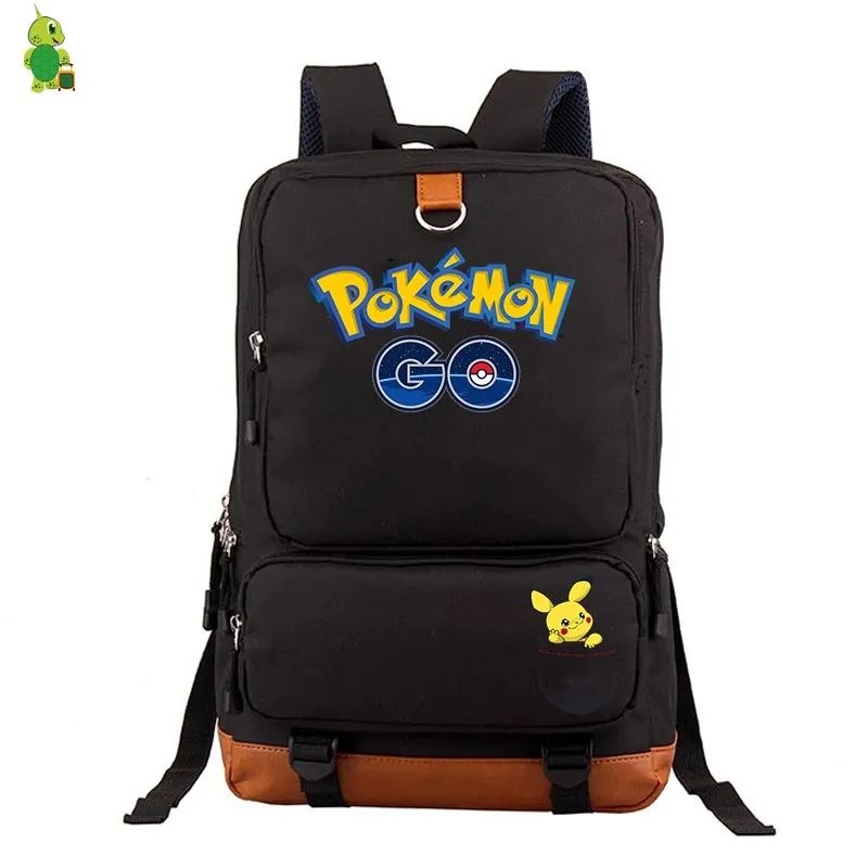 1 Рюкзаки Pokemon Go Mochila школьные сумки для подростков девочек мальчиков большие дорожные сумки на плечо для женщин и мужчин черный рюкзак для ноутбука - Цвет: 1