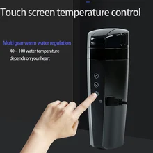 Tasse chauffante Portable pour voiture, 400ml, 12V 24V, en acier inoxydable 304, pour eau et café, thé au lait, avec écran LCD