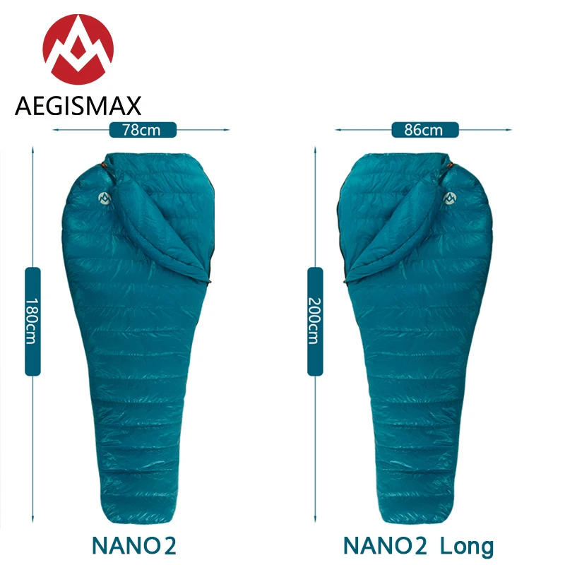Aegismax Nano 2 мини обновленный спальный мешок 95% белый гусиный пух Мумия Сверхлегкий Сращивание походный Кемпинг 800FP полностью подкладка