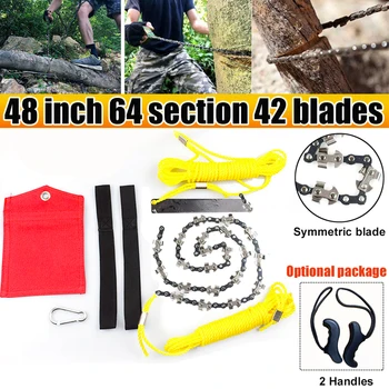 

48 Inch Portable Handheld Survival Chain Saw Emergency Chainsaw with Bag Outdoor Camping Hiking Handsaw Wood Cutting Tool