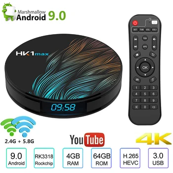 

HK1 Max Smart TV Box Android 9.0 4GB 128GB 64GB 32GB Rockchip 4K Wifi Netflix Set top Box Media Player 2GB16GB Android 9.0 BOX
