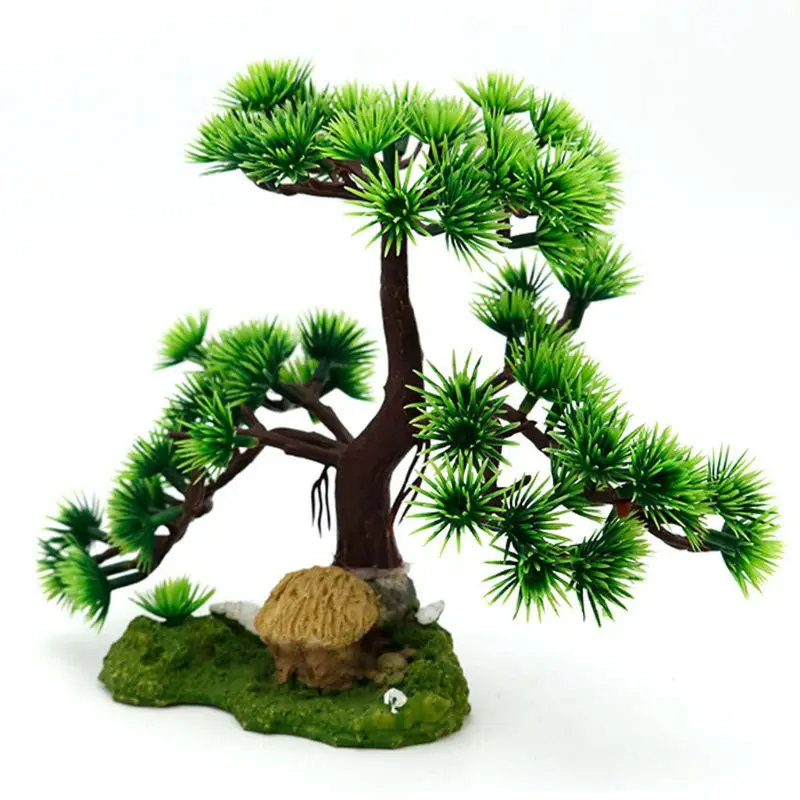 

Artificial Pine Rockery Aquarium Fish Tank Landscaping Decoration Vintage Home Resin Hideaway Shrimp Breeding Shelter