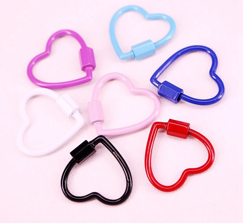 

2PCS, Mix Color DIY Jewelry Clasps Copper Connector Lock Carabiner Enamel Screw Clasp For Jewelry Making