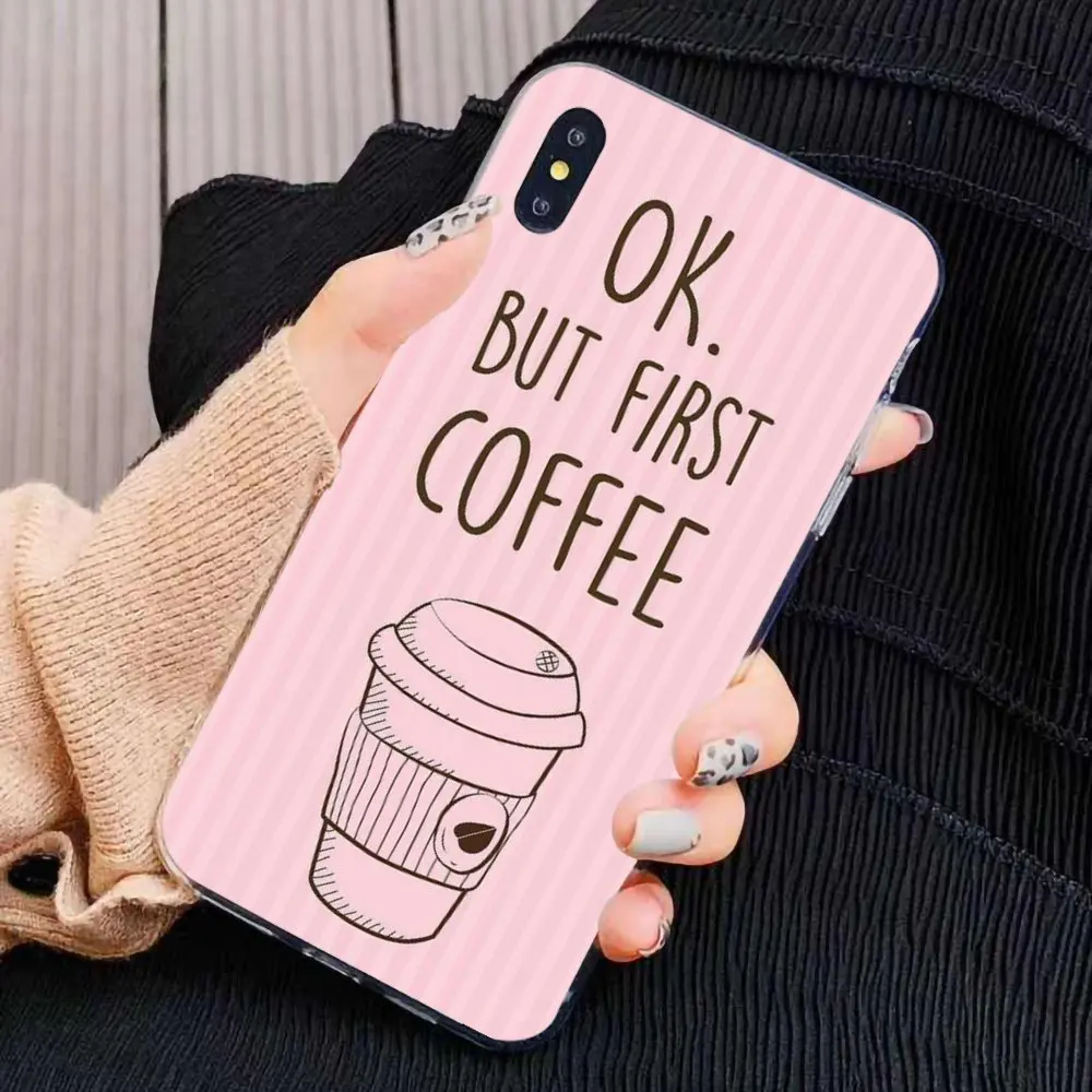 Чехол для телефона OK First coffee book girl силиконовый чехол Xiaomi Redmi 4A 7A S2 Note 8 3 3S 4 4X 5 Plus 6 7 6A