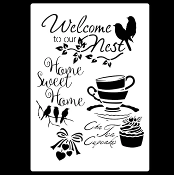 

A3 42 *29 cm coffee DIY Stencils Wall Painting Scrapbook Coloring Embossing Album Decorative Paper Card Template,wall stencil