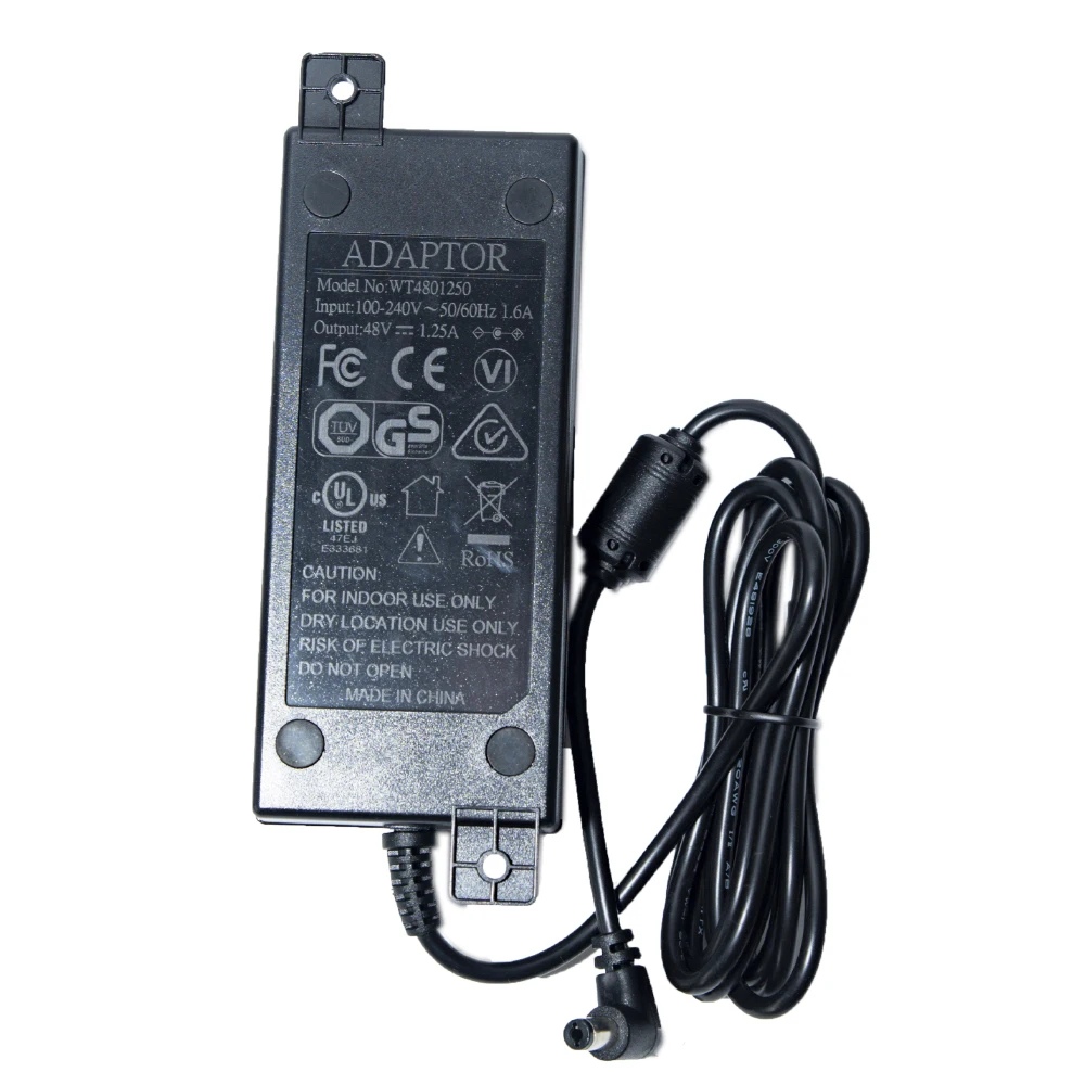 GS UL CE AC DC импульсный источник питания 48 в 1 25 а 60 вт для 802.3af/at IP-камеры или AP |