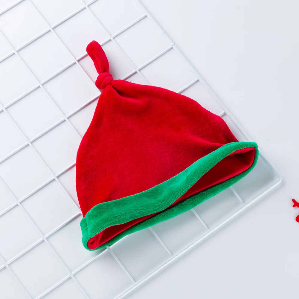 Рождественский вельветовый комбинезон шапка с длинными рукавами и Санта Клаусом для новорожденных мальчиков и девочек комплект из 2 предметов Рождественская одежда для детей от 0 до 24 месяцев