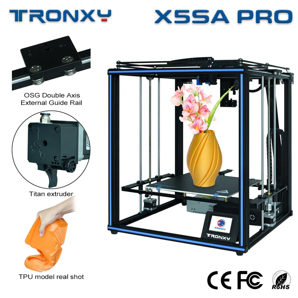 Tronxy X5SA PRO 3d принтер FDM линейная направляющая Высокая точность Titan Экструдер 3D DIY комплект стабильная материнская плата авто уровень машина