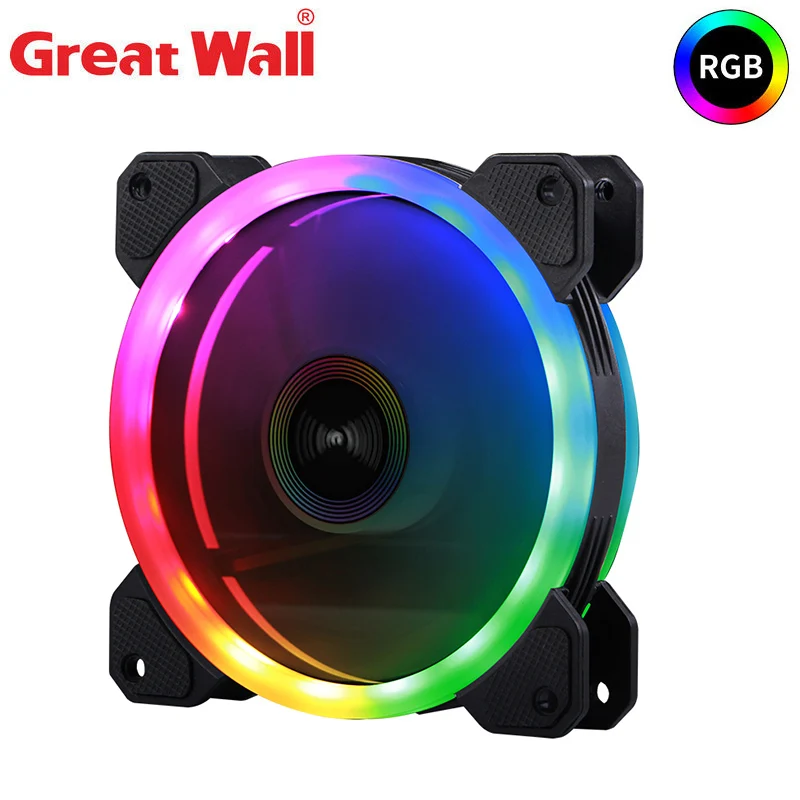 Great Wall PWM PC Case Fan Silent 120 мм RGB радиатор для компьютера охлаждающий вентилятор 12 см
